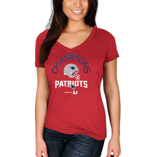New England Patriots Majestic Women's Super Bowl LI Champions Be My Icon T-Shirt - Red